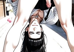 Slender Sissy his screwed in group sex for Multiples large dongs- Anime Queer Animation