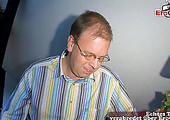 German horny mature granny make real sex date with stranger at casting