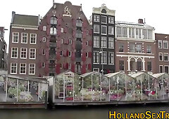 Real dutch hooker sucks dick for cash