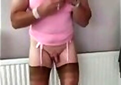 Sissygasm and cumshot while fucking my big dildo
