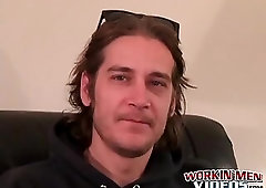 Skinny athletic amateur is jerking off his cock on camera