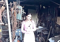 Arina Shy's sex toys collection leads to hot outdoor sex with Steve Q