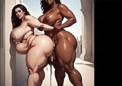thick bitches risky anal sex in public, 2 fat shemales AI GENERATED