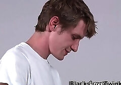 White guy gets ass jizzed after riding bbc