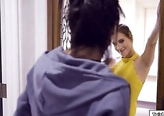 Blond gal comforts trans Ariel Demure after a breakup.They kiss and then the chick sucks the t-girls large boobs.This Babe deepthroats her large schlo