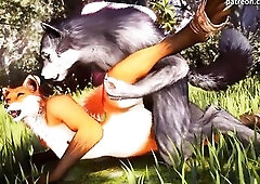 Ebony Werewolf bangs and creampie cute Yiff Foxy, sexy vagina lick- Wild Sin