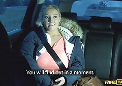 Super Busty Curvy Blonde K. Swift Pays Fare With Her Huge Natural Tits - blowjob