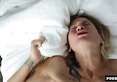 HER CLIMAX IS AMAZING - Crazy Blonde Has Eye Rolling Orgasms - Sex Video