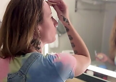 Hot ho gives blowjob and handjob in hot pov scene