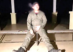 After work, I decide to rub one out in my mechanic suit and unleash a creamy explosion with plenty of precum lube