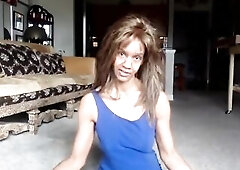 Live Episode - Ginger MoistHer Tease U in Blue - Lay Down Comedy! Teats, smiles, yoga in yo face