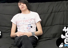 Roxy moans as he fucks his tight little butt with a dildo