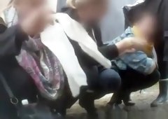 Group of teens secretly filmed pissing in public