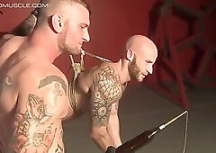 BoundMuscleJocks Ricky Sinz Zaps Drake Jaden With Violet Wand Till He Pisses