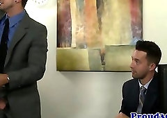 Mature gay stud visits partners office
