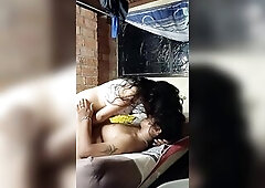 Endowed brunette hair with large weenie shoves his schlong into the butt of a slim youthful Lalin girl whilst pulling her hair