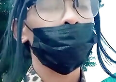 Riding a dildo in a public restroom