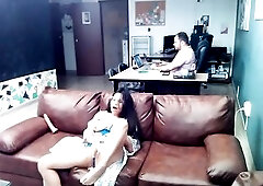 My horny boss asks me to masturbate in his office