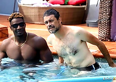 Mature Gilf in Bikini Crashes Pool Party: BBC Jax Slayher and Seka Black