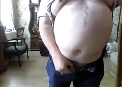 Grandpa cum on webcam