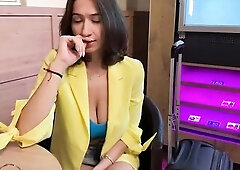 Breasty wife cheated on her spouse with a stranger for cash during the time that that babe was on vacation