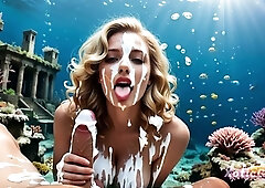 Underwater Sex in the Sea with Busty Mermaid Milf (AI)