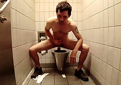 nude masturbate in a Public rest room