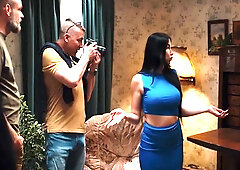 Clea Gaultier And Steve Q - French Brunette With Fake Enhanced Huge Boobs Gets Her Nipples Sucked While Frozen In Time