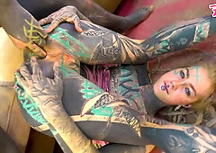 Dreadlocked Inked Girl Anal Cowgirl