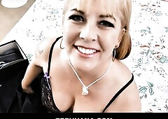 Breasty Matured Cougar Blows and Screws Neighbors Penis