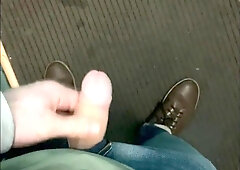 Tugging off and nutting in a public ELEVATOR! I can be seen at any moment!