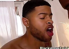 Horny stud sucking black dicks