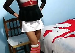 Joselynne Cd In Stocking And Taut Microskirt Nurse Super-Naughty three