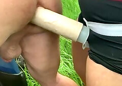 I drilled my cuck hunk slut right outside up his marvelous anal opening with a large dick!