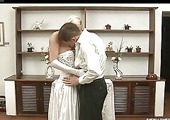 Tgirl bride and her hubby end up trying anal sex