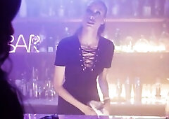 Large titties trans Casey Kisses and TS Foxxy entice a tattooed mother i'd like to fuck in a bar and kiss.They have a three-some and the latin ba