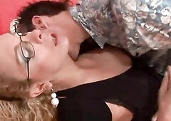 Hawt golden-haired tranny and her fucker