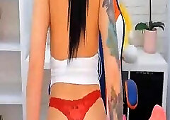 Beautiful Tattooed Woman Playing With Her Pussy