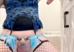 Amateur sissy, getting off