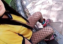 Hawt Latin babe skater gal accepts a sports wager with a European dude (Part 1)