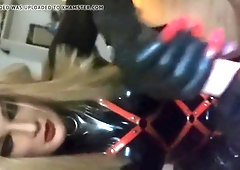 Svenja deep throats and jacks round man-meat