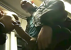 2 Guys having dirty Fun in German Tram