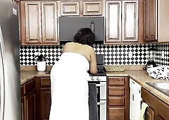 Some other adventure for the milkman. This time Barbie Bella is the housewife this day. That babe baked some chocolate chip cookies and figured that b
