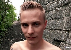 Skinny Czech boy fucked bareback in POV