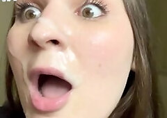 Rude cutie became a obedient dick-sucker for iPhone