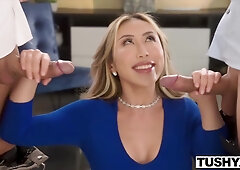 Cunning Businesswoman Nicole Get The Deal & Double Penetrated