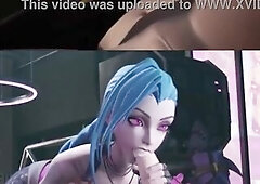 Jinx League of Legends. Blowjob Compilation