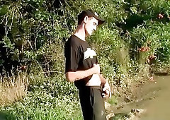 Boy gay naked young brown hair Pissing In The Wild With Duke