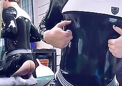 460.9 Rubber twink enjoys cock in his hole