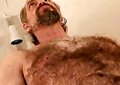Mature bear solo masturbating pleasure
